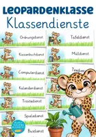 Vorschau - Mal- und Bastelvorlagen - Leopardenklasse Klassentier Leopard Sorglospaket Grundschule - Seite 1