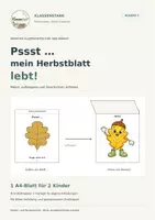 Vorschau - Mal- und Bastelvorlagen - Pssst … mein Herbstblatt lebt! 🍂 Kreative Klappkarten – Klasse 1 - Deckblatt