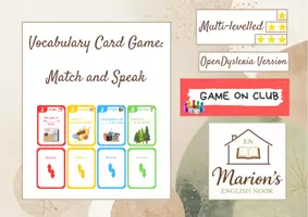 Vista previa - Juegos / Gamificación - Vocabulary Card Game: Home, Nature, School & Town - página 1