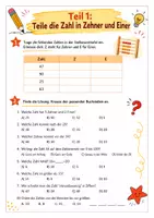 Vorschau - Arbeitsblätter - Orientierung im Zahlenraum 100 Klasse 2 VS/GS - Deckblatt