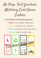 Vista previa - Juegos / Gamificación - Vocabulary Card Game: Home, Nature, School & Town - Portada