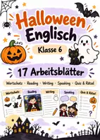 Vorschau - Arbeitsblätter - Halloween Englisch Klasse 6 | 17 abwechslungsreiche Arbeitsblätter | Vocabulary, Reading, Writing & Speaking | Quiz, Rätsel & Mystery Escape - Deckblatt