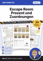 Vorschau - Stundenentwürfe - Escape Room Prozent und Zuordnungen: Geisterburg · Klasse 7 - Deckblatt