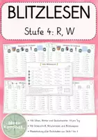 Vorschau - Arbeitsblätter - Blitzlesen Erstleser 4. Stufe (M,A,E,I,O,U,L,S,N,R,W) - Deckblatt