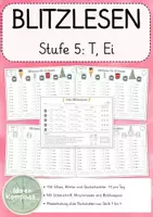 Vorschau - Arbeitsblätter - Blitzlesen Erstleser 5. Stufe T und Ei (M,A,E,I,O,U,L,S,N,R,W) - Deckblatt