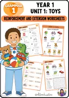 Vorschau - Unterrichtsreihen - Grammar 1 – Unit 1: TOYS | Großbuchstaben · Keine Schreibschrift - Deckblatt