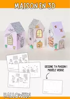 Aperçu - Matériel pour travaux manuels / dessin - Bricolage d’Halloween - 4 maisons hantées en 3D à fabriquer - Page de couverture
