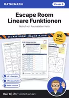 Vorschau - Stundenentwürfe - Escape Room Lineare Funktionen: Raumstation · Klasse 8 - Deckblatt