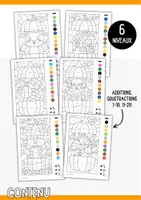 Aperçu - Feuilles d'exercices - Halloween - 6 coloriages magiques de maths à fabriquer - Page 1