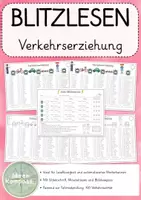 Vorschau - Arbeitsblätter - Blitzlesen - 100 Wörter rund um Verkehrserziehung - Deckblatt