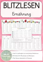 Vorschau - Arbeitsblätter - Blitzlesen - 100 Wörter rund um Ernährung - Deckblatt