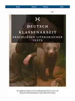 Vorschau - Klassenarbeiten - Klassenarbeit Deutsch Hauptschule/G-Niveau mit Lösung & Hörtexten (Erschließen literarischer Texte & Sprachverständnis); Klasse 9 - Deckblatt