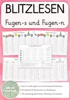 Vorschau - Arbeitsblätter - Blitzlesen - 100 Wörter mit Fugen-s und Fugen-n - Deckblatt