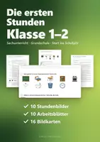 Vorschau - Stundenentwürfe - Die ersten Stunden im Sachunterricht Klasse 1/2 – 10 fertige Stundenbilder: Schulhaus, Regeln, Schulweg, mit Arbeitsblättern - Deckblatt