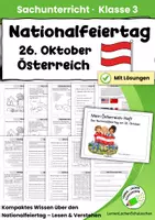 Vorschau - Arbeitsblätter - Nationalfeiertag - 26. Oktober - Miniheft - Klasse 3 - Deckblatt