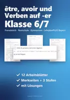 Vorschau - Arbeitsblätter - être und avoir Französisch 1. Lernjahr Klasse 6/7 – mit Verben auf -er | Merkseiten + 12 Arbeitsblätter mit Lösungen - Deckblatt