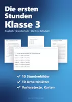 Vorschau - Stundenentwürfe - Die ersten Stunden Englisch Klasse 3 – 10 fertige Stundenbilder mit Verlaufsplan, Arbeitsblättern, Vorlesetexten und Tafelbild - Deckblatt