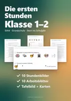 Vorschau - Stundenentwürfe - Die ersten Stunden in Ethik Klasse 1/2 – 10 fertige Stundenbilder mit Verlaufsplan, Arbeitsblättern und Tafelbild - Deckblatt