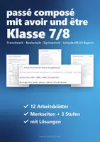 Vorschau - Arbeitsblätter - passé composé Französisch 2. Lernjahr Klasse 7/8 – mit avoir und être | Merkseiten + 12 Arbeitsblätter mit Lösungen - Deckblatt