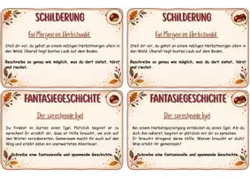 Vorschau - Arbeitsblätter - Kreatives Schreiben im Herbst – differenzierte Schreibkartei ab der 4. Jahrgangsstufe (wachsende Aufgabenkartei) - Seite 1