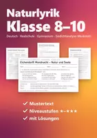 Vorschau - Arbeitsblätter - Naturlyrik Gedichtanalyse Deutsch Klasse 8–10 – Arbeitsheft mit Mustertext und Lösungen - Deckblatt