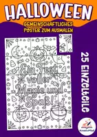 Vorschau - Arbeitsblätter - Halloween Gemeinschaftliches Poster zum Ausmalen – „Ein Fest voller Magie und Spaß“ | Kreative Klassenaktivität - Seite 1