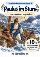 Vorschau - Arbeitsblätter - Paulus im Sturm | Religion Klasse 4 Arbeitsblätter | Evangelische Religionslehre | 10 Arbeitsblätter als PDF - Deckblatt