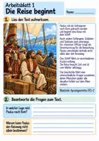Vorschau - Arbeitsblätter - Paulus im Sturm | Religion Klasse 4 Arbeitsblätter | Evangelische Religionslehre | 10 Arbeitsblätter als PDF - Seite 1