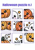 anteprima - Esercizi - Puzzle di Halloween da Tagliare e Incollare - Motricità Fine, forbici - Pagina di copertina