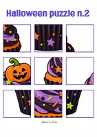 anteprima - Esercizi - Puzzle di Halloween da Tagliare e Incollare - Motricità Fine, forbici - Pagina 1