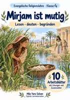 Vorschau - Arbeitsblätter - Mirjam ist mutig | Religion Klasse 4 Arbeitsblätter | Evangelische Religionslehre | 10 Arbeitsblätter als PDF - Deckblatt