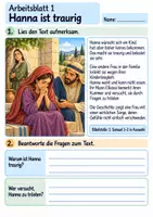 Vorschau - Arbeitsblätter - Hanna betet und dankt | Religion Klasse 4 Arbeitsblätter | Evangelische Religionslehre | 10 Arbeitsblätter als PDF - Seite 1