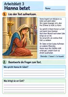 Vorschau - Arbeitsblätter - Hanna betet und dankt | Religion Klasse 4 Arbeitsblätter | Evangelische Religionslehre | 10 Arbeitsblätter als PDF - Seite 3