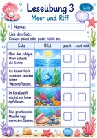 Vorschau - Arbeitsblätter - Leseübungen Klasse 2 – Meerjungfrauen einfache Sätze | Deutsch Klasse 2 | 10 Leseübungen als PDF - Seite 3