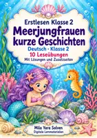 Vorschau - Arbeitsblätter - Erstlesen Klasse 2 – Meerjungfrauen kurze Geschichten | Deutsch Klasse 2 | 10 Leseübungen als PDF - Deckblatt