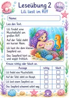Vorschau - Arbeitsblätter - Erstlesen Klasse 2 – Meerjungfrauen kurze Geschichten | Deutsch Klasse 2 | 10 Leseübungen als PDF - Seite 2