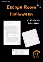 Vorschau - Arbeitsblätter - Escape Room Halloween - Klasse 6,7,8 - Deckblatt