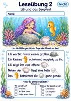 Vorschau - Arbeitsblätter - Lesen mit Bildern Klasse 2 – Meerjungfrauen-Bildgeschichten | Deutsch Klasse 2 | 10 Leseübungen als PDF - Seite 2