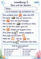 Vorschau - Arbeitsblätter - Lesebildgeschichten Klasse 2 – Meerjungfrauen mit Bildwörtern | Deutsch Klasse 2 | 10 Leseübungen als PDF - Seite 3