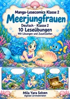 Vorschau - Arbeitsblätter - Manga-Lesecomics Klasse 2 – Meerjungfrauen | Deutsch Klasse 2 | 10 Leseübungen als PDF - Deckblatt