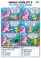 Vorschau - Arbeitsblätter - Manga-Lesecomics Klasse 2 – Meerjungfrauen | Deutsch Klasse 2 | 10 Leseübungen als PDF - Seite 2