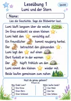 Vorschau - Arbeitsblätter - Mini-Lesetexte Klasse 2 – Einhorn lesen und verstehen | Deutsch Klasse 2 | 10 Leseübungen als PDF - Seite 1