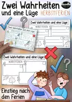 Vorschau - Spiele - Herbstferien / Zwei Wahrheiten eine Lüge - Ferien Edition FREEBIE Erzählkreis - Deckblatt