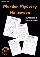 Vorschau - Arbeitsblätter - Murder Mystery - Halloween Rätsel für die Klassen 5,6,7,8 - Deckblatt