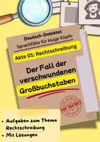 Vorschau - Arbeitsblätter - Groß- und Kleinschreibung Klasse 4 – Rechtschreibübungen mit Lösungen | Deutsch Grundschule DaZ DaF Arbeitsblätter Materialpaket Aufgaben Klasse 2 3 4 - Deckblatt