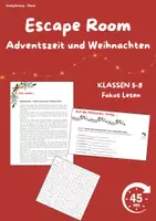 Vorschau - Arbeitsblätter - Escape Room Adventszeit und Weihnachten - Klasse 5,6,7,8 - Deckblatt
