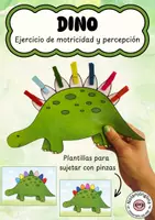 Vista previa - Refuerzo / NEE / Materiales de apoyo - Dinosaurios y colores: actividad con pinzas para educación especial - Portada