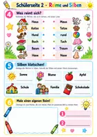 Vorschau - Arbeitsblätter - Deutsch Klasse 1 Vertretungsstunde - Buchstaben Laute und Reime Silben - Seite 2