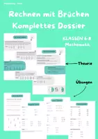 Vorschau - Arbeitsblätter - Dossier Brüche - Kürzen, Erweitern, Grundoperationen - Klassen 6,7,8 - Deckblatt