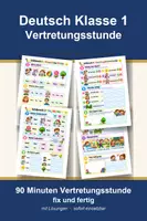 Vorschau - Arbeitsblätter - Deutsch Klasse 1 Vertretungsstunde - Erste Wörter und Satzanfang groß - Deckblatt